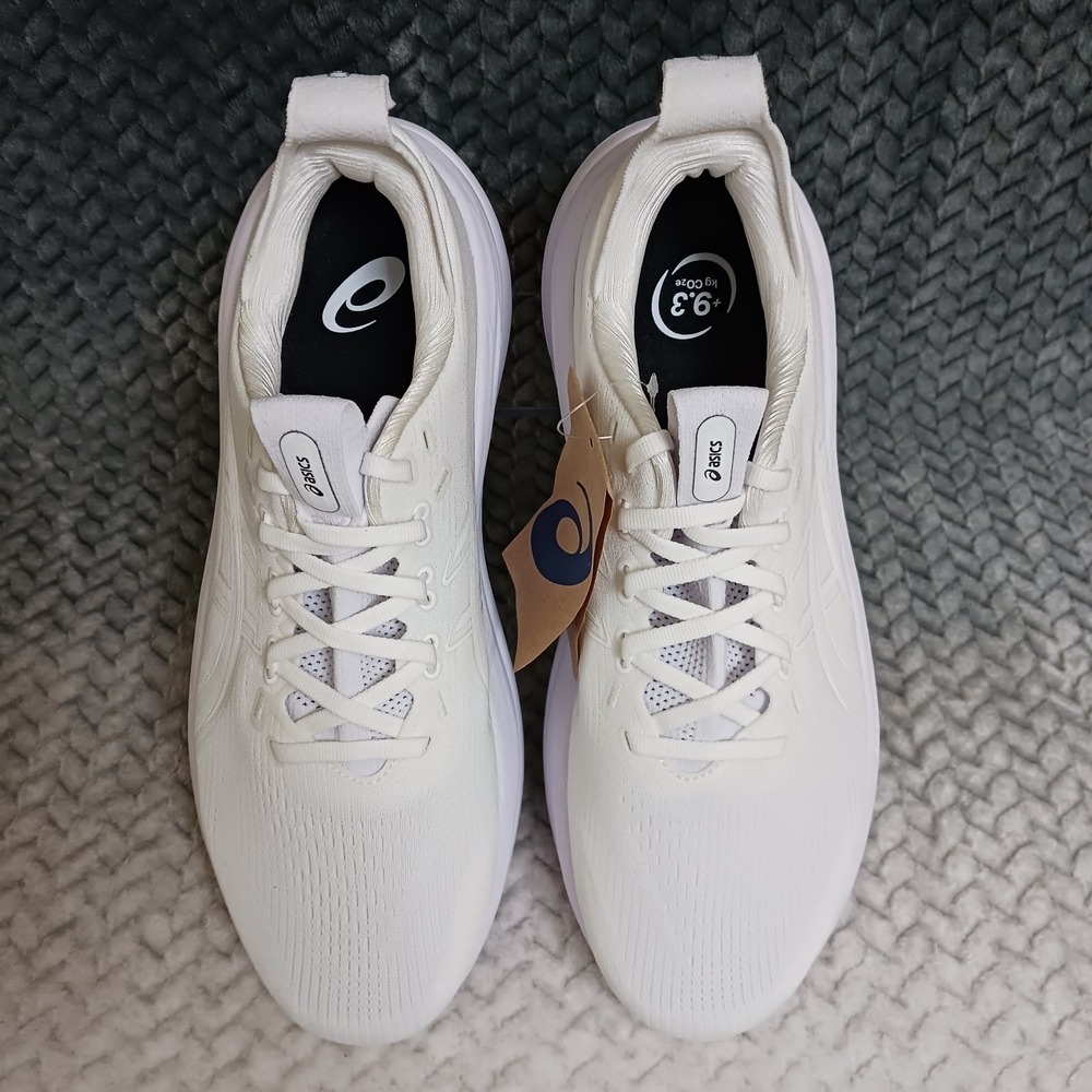 Asics Gel-Nimbus 28 Men's Walking Running Sneakers Shoes Triple White Size 9.5 - Picture 6 of 10